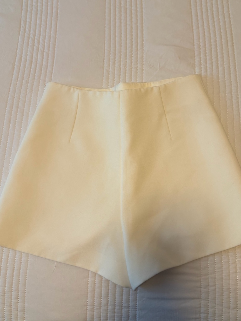 Zara Cream High-Waist Tailored Shorts
